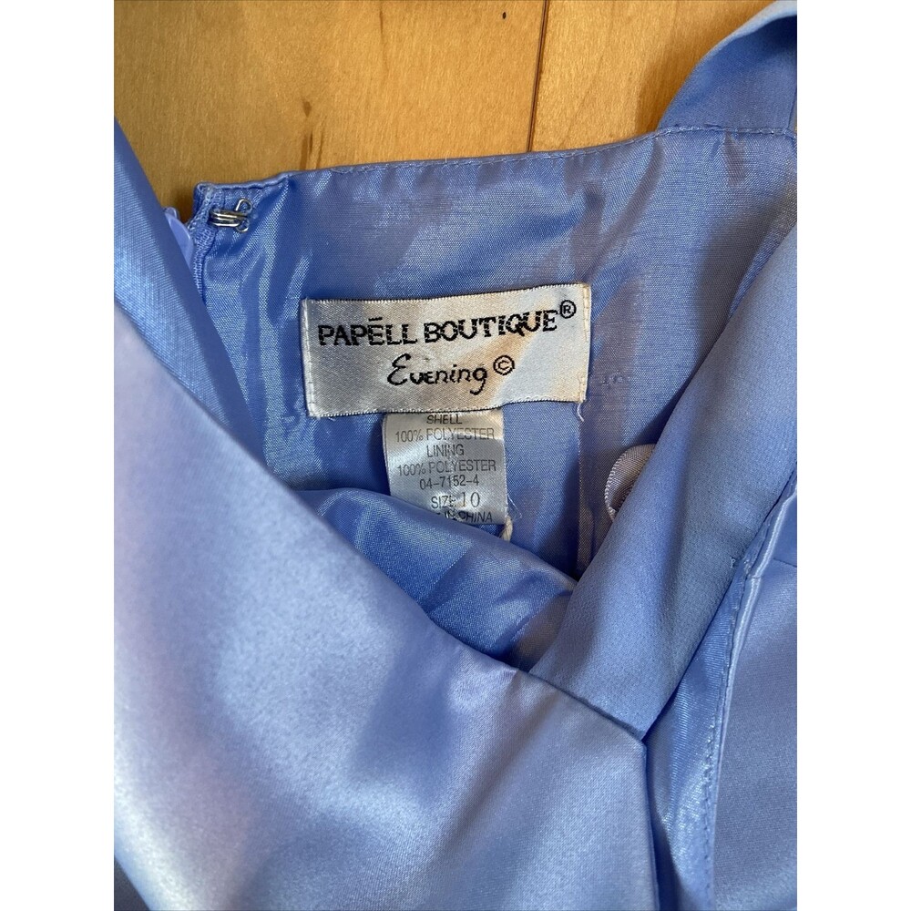 PRETTY PERIWINKLE Adrianna Papell boutique blue maxi dress strapless size 10 - Picture 3 of 9